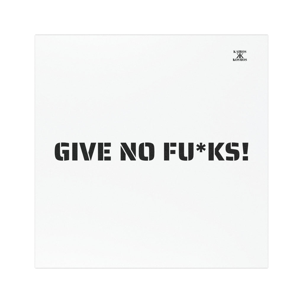 Kairos Kosmos Car Magnet — "GIVE NO FU*KS!" Bold Black Vinyl Décor