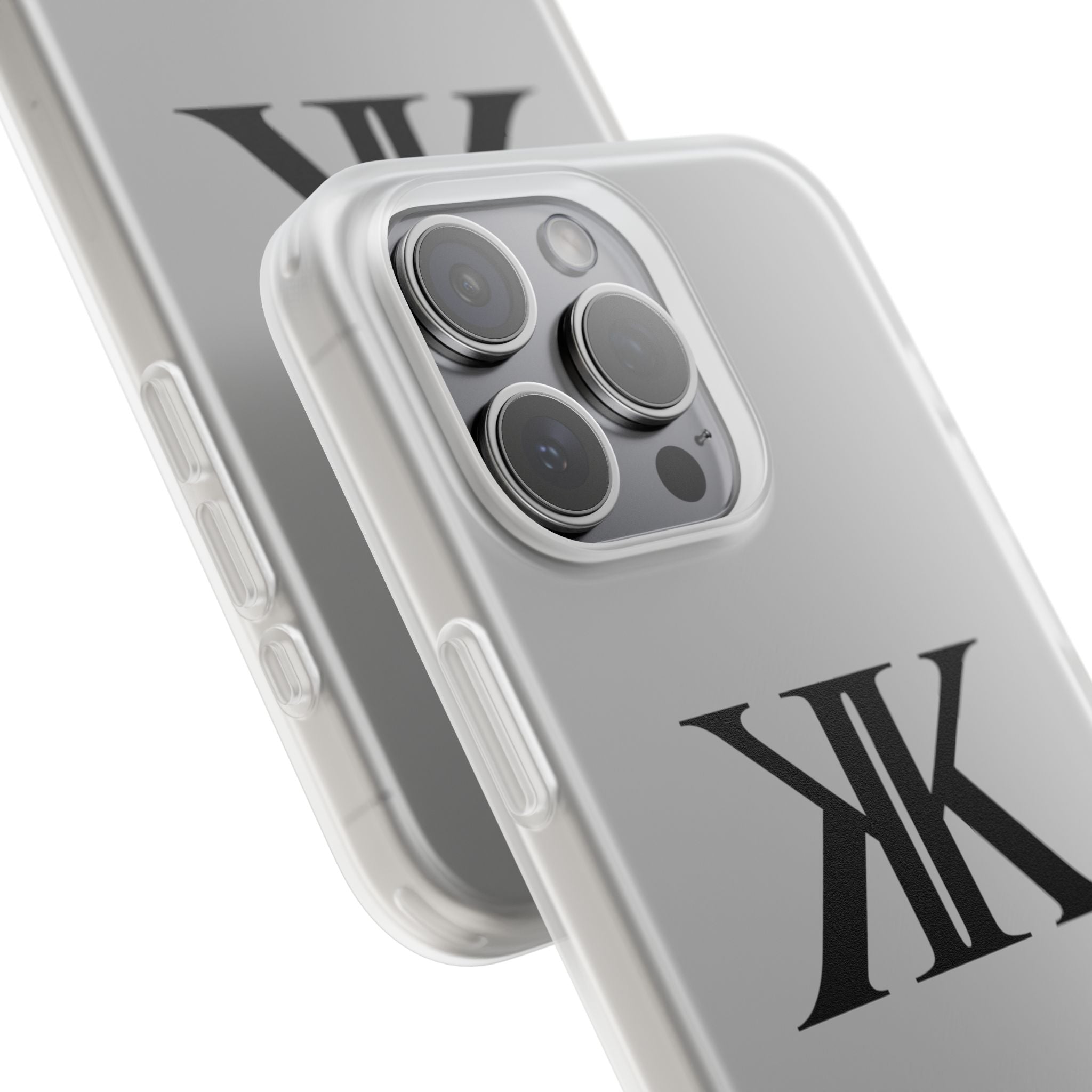 Monogram KK Phone Case — Minimalist Black Logo Flexi Case