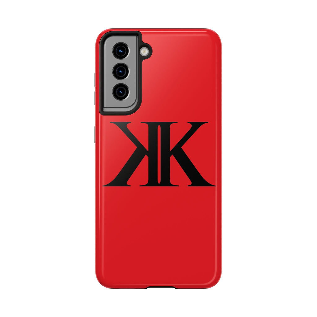 Monogram 'KK' RED Tough Phone Case — Minimal Black Initials Protective Cover