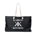 Kairos Kosmos BLACK Weekender Bag — Oversized Travel Tote with Rope Handles
