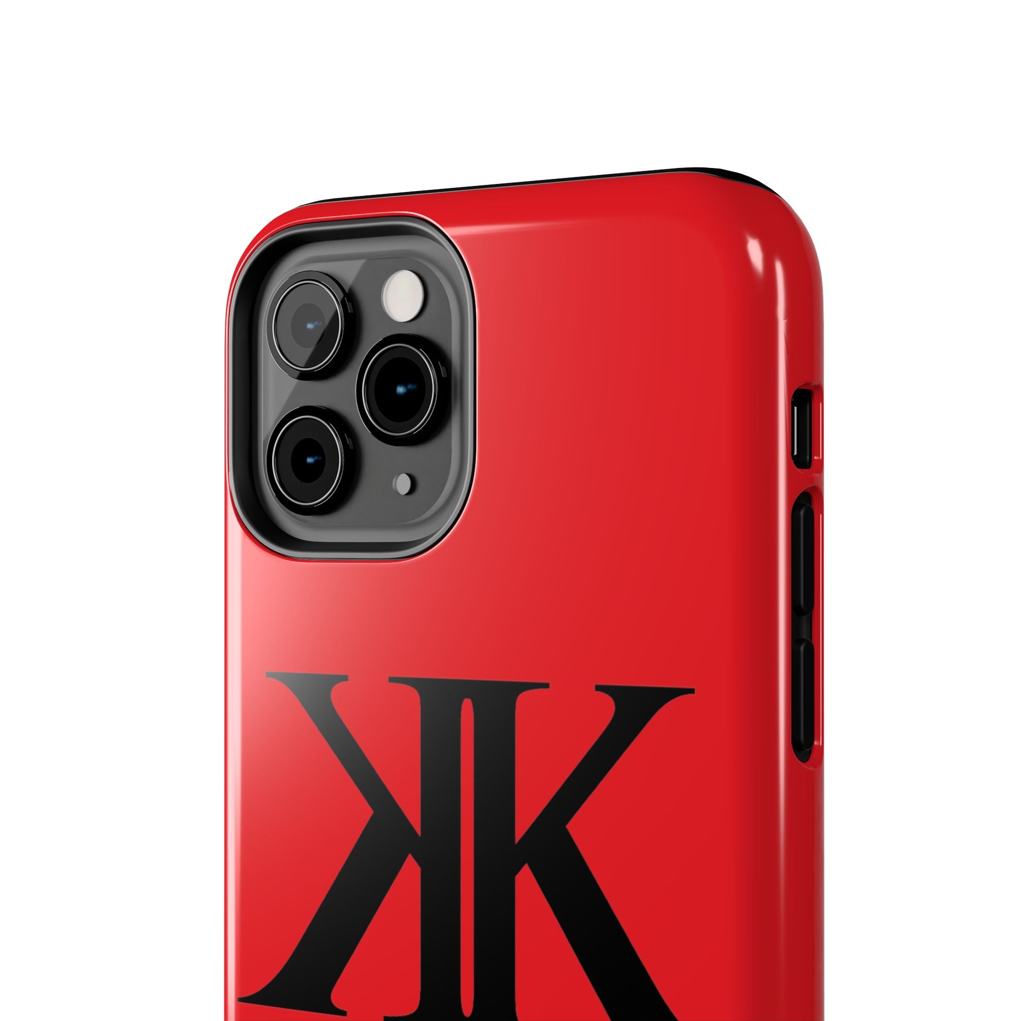 Monogram 'KK' RED Tough Phone Case — Minimal Black Initials Protective Cover