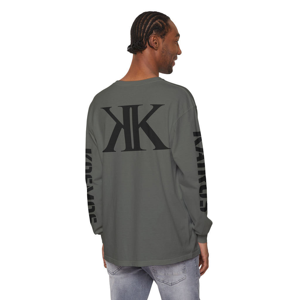 KOSMOS Monogram Uni-Sex Long Sleeve Tee — Bold Black Logo Sleeve Shirt