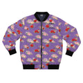 Anthos Collection Floral Rose Light Purple Bomber Jacket — Vintage Pink & Red All-Over Print