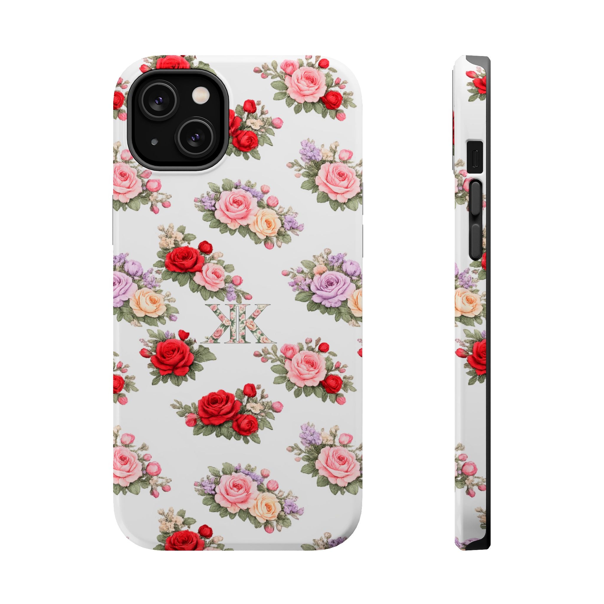 Anthos Collection Vintage Floral Rose Pattern Magnetic Impact-Resistant Phone Case
