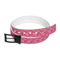Psyche Collection Women's Light Pink, Pink And Red Lip Print Belt – Cute Kiss Pattern Fashion Belt