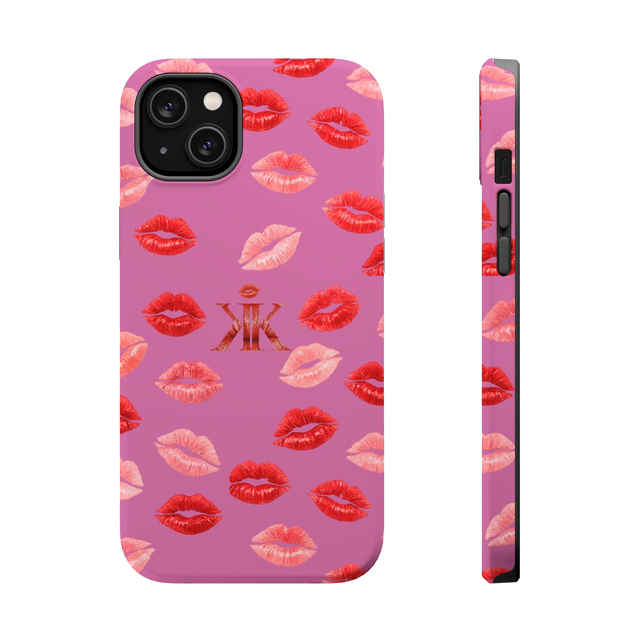Psyche Collection Light Pink - Kiss Pattern Magnetic Impact Phone Case