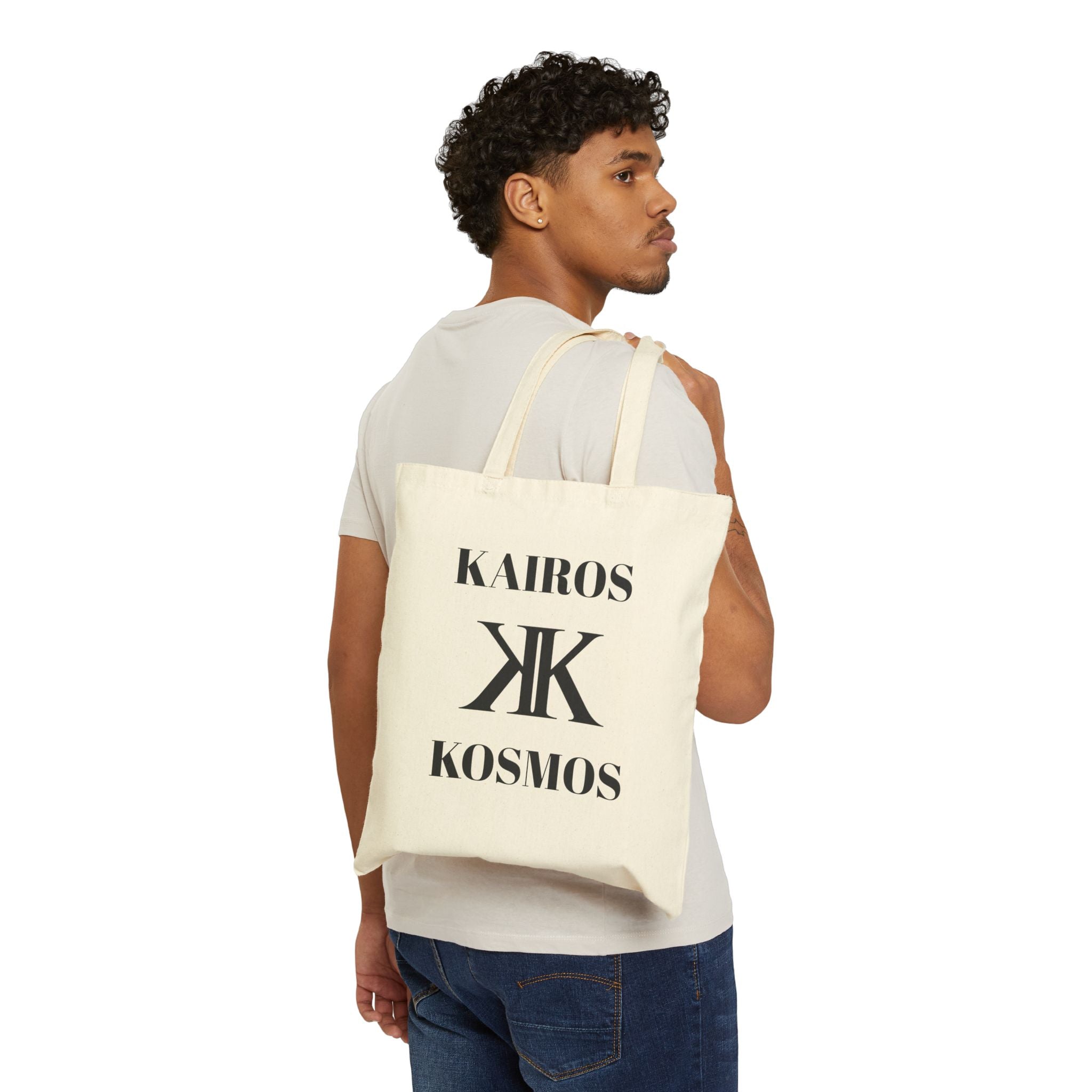 Kairos Kosmos Tote Bag — Graphic Cotton Market Tote