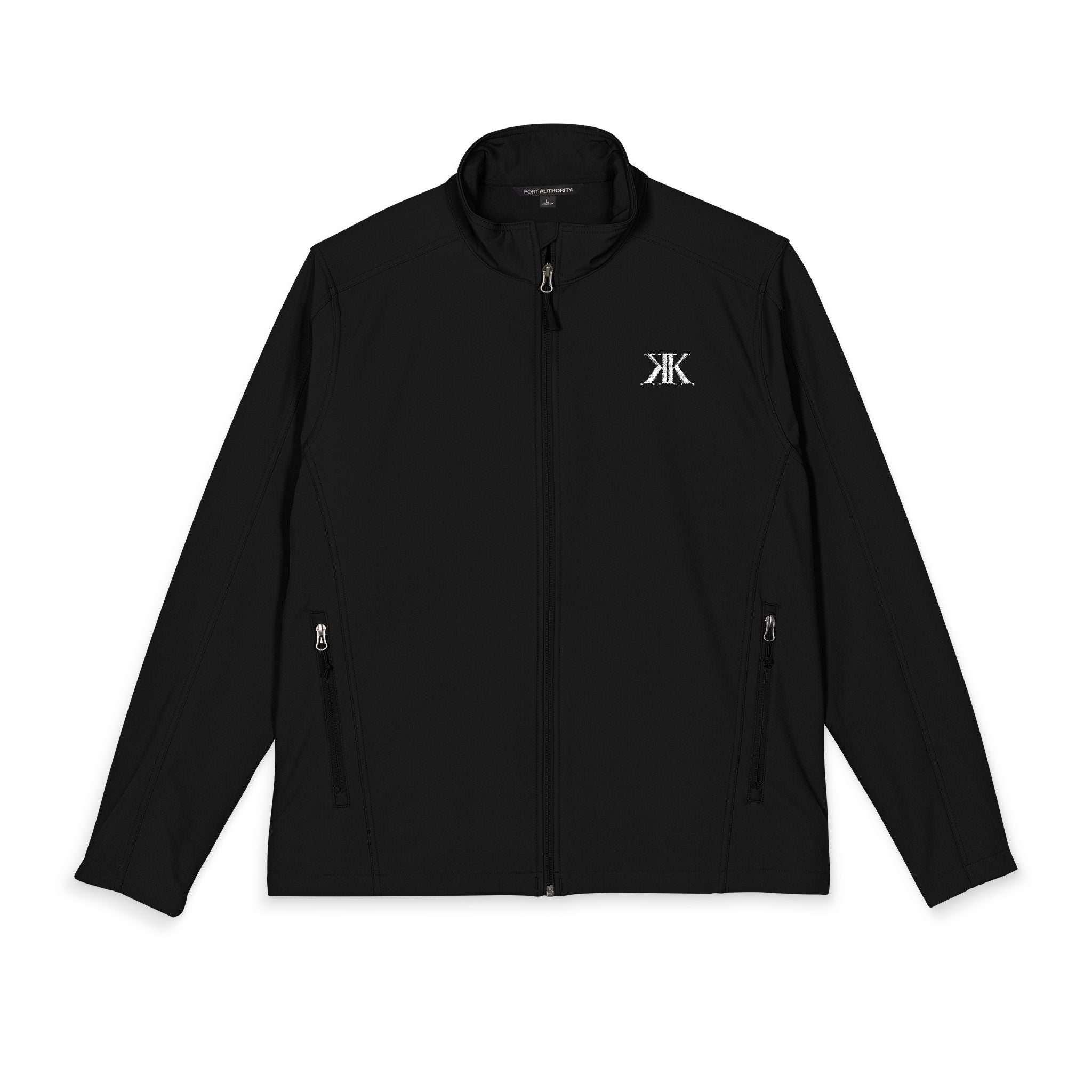 Port Authority® BLACK Embroidered Men's Soft Shell Jacket — Water‑Resistant Lightweight Outerwear