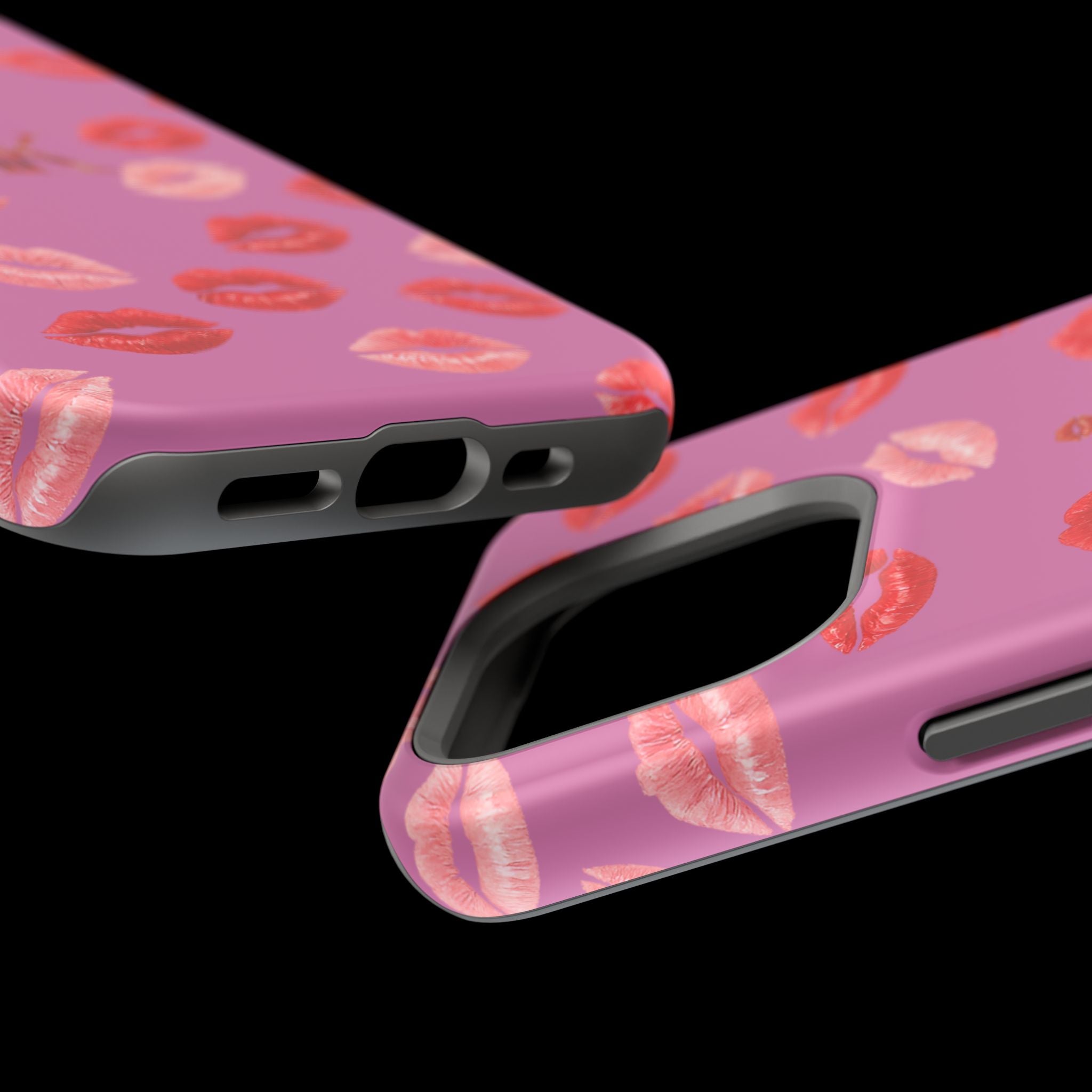 Psyche Collection Light Pink - Kiss Pattern Magnetic Impact Phone Case
