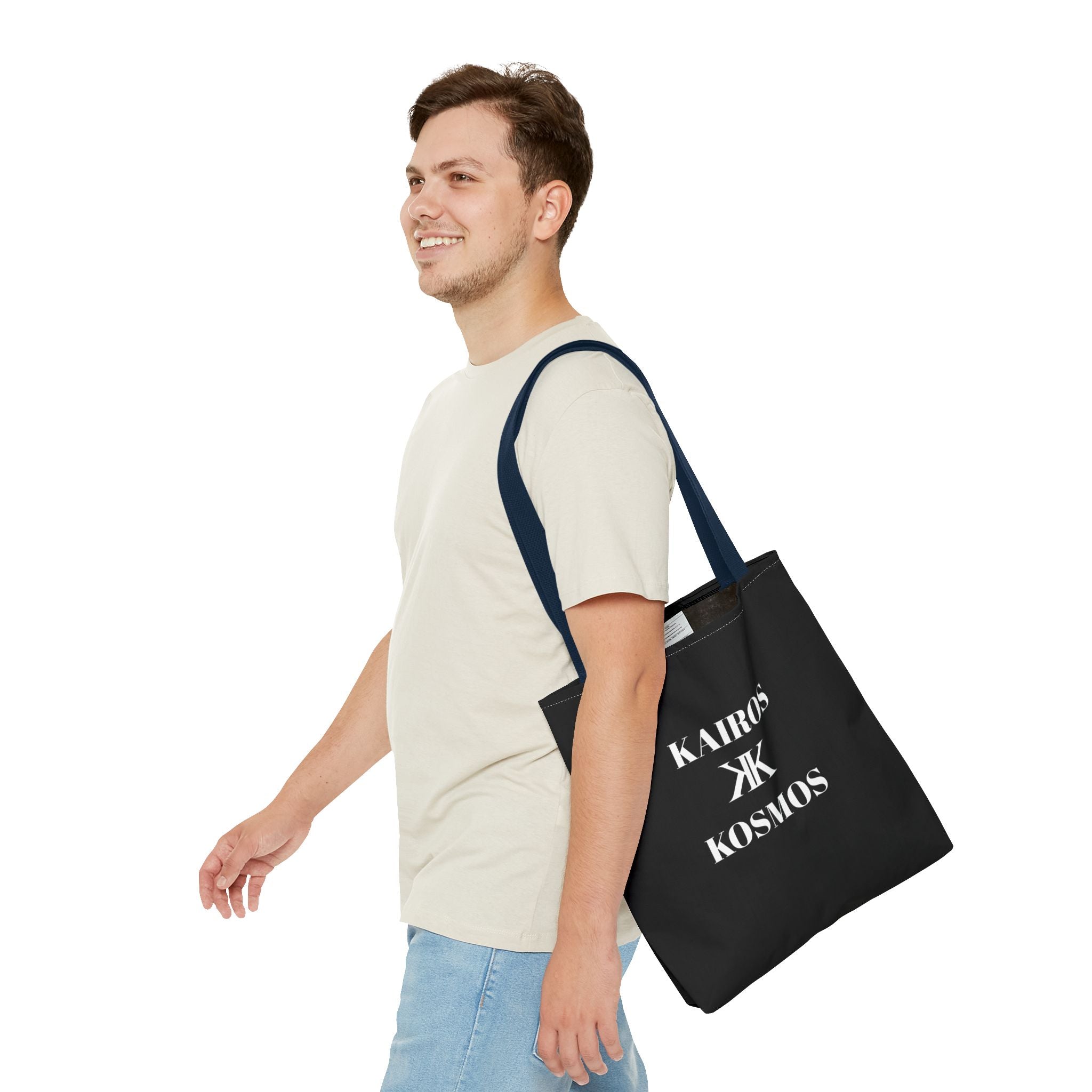 Kairos Kosmos BLACK Tote Bag – Minimalist Monogram Tote