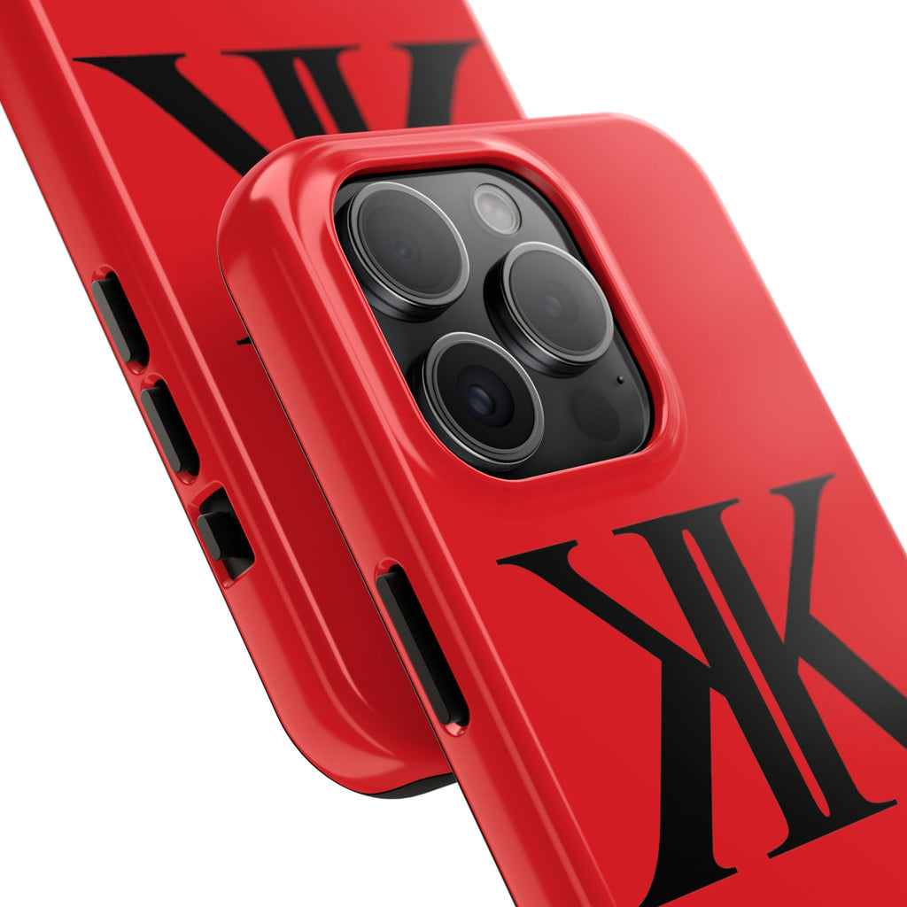 Monogram 'KK' RED Tough Phone Case — Minimal Black Initials Protective Cover
