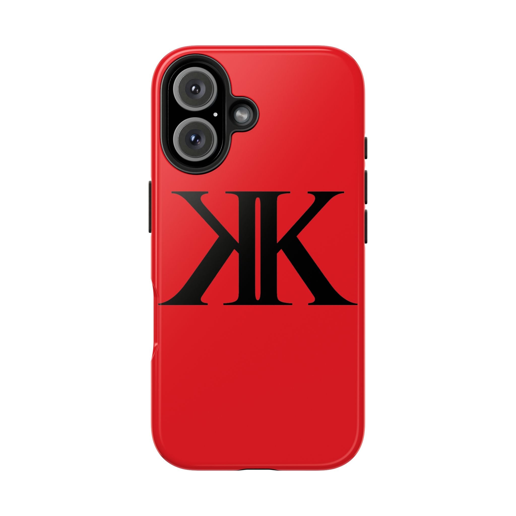 Monogram 'KK' RED Tough Phone Case — Minimal Black Initials Protective Cover