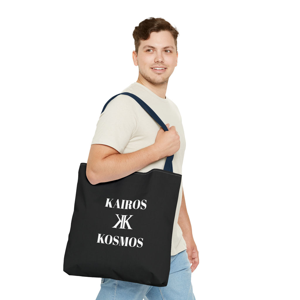 Kairos Kosmos BLACK Tote Bag – Minimalist Monogram Tote