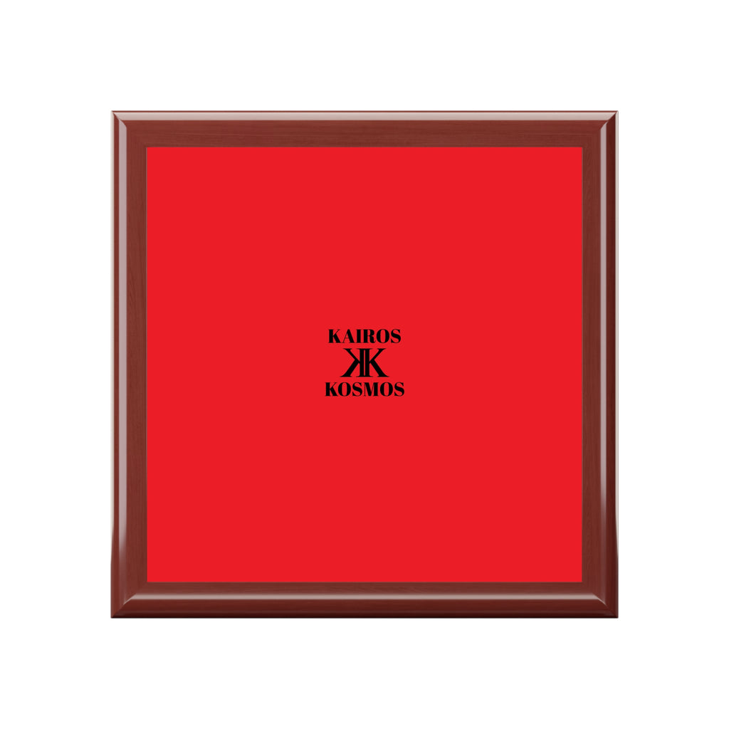 Jewelry Box RED with Minimalist 'KAIROS KOSMOS' Logo