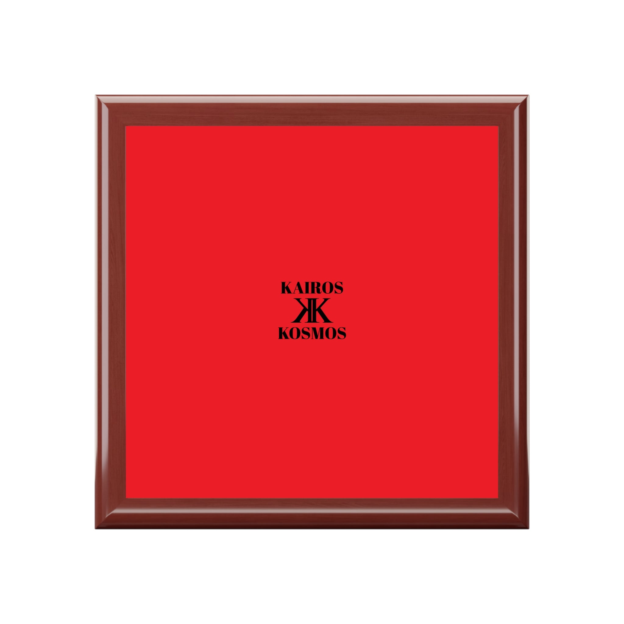 Jewelry Box RED with Minimalist 'KAIROS KOSMOS' Logo