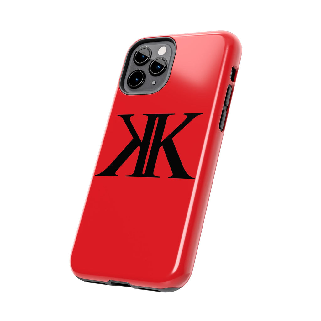 Monogram 'KK' RED Tough Phone Case — Minimal Black Initials Protective Cover