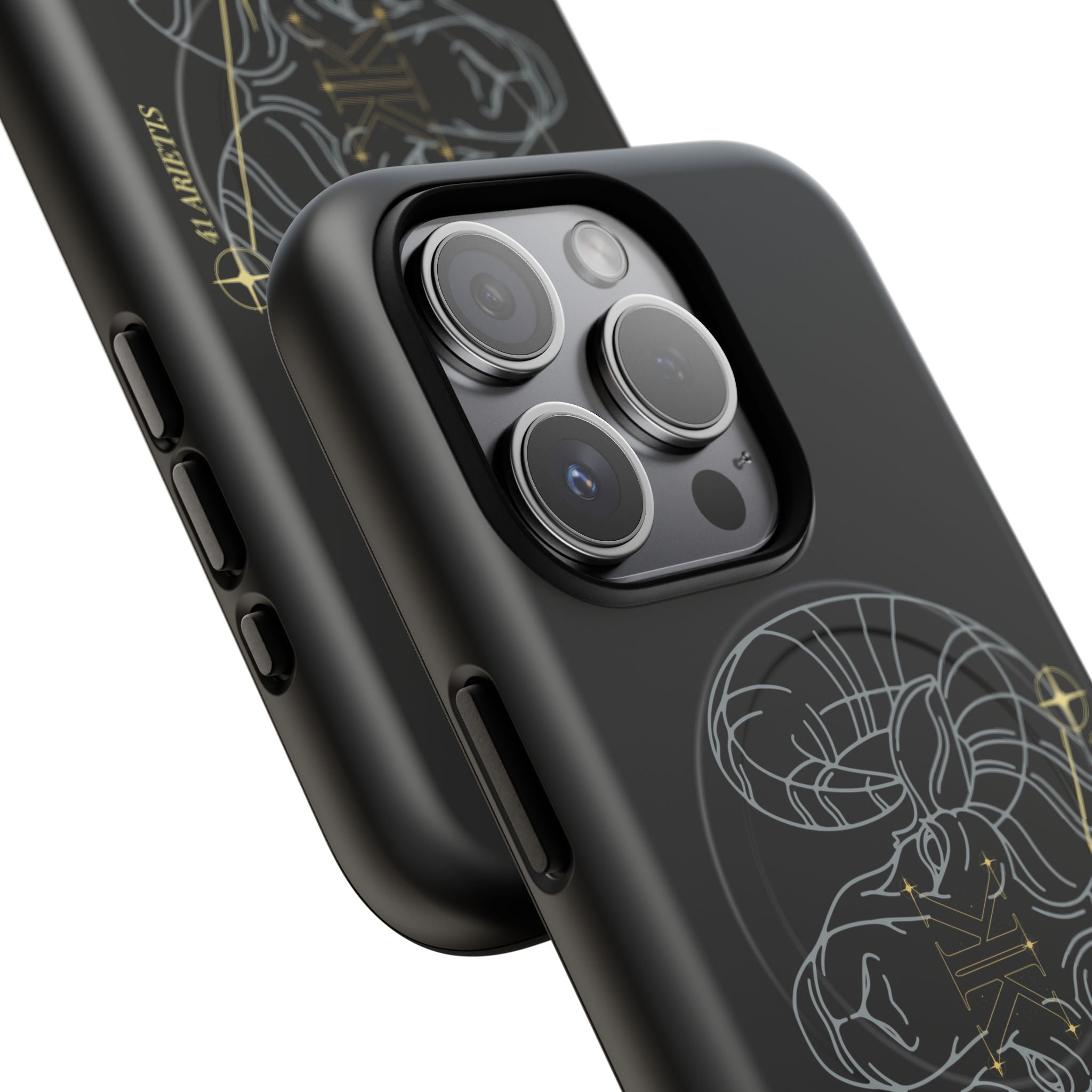 Aether Collection BLACK Aries Tough Magnetic Phone Case — Minimal Zodiac Design