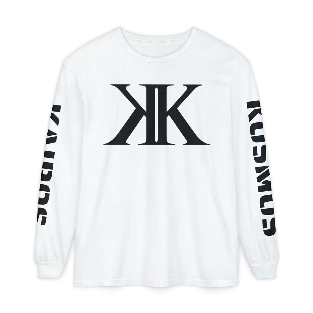 KOSMOS Monogram Uni-Sex Long Sleeve Tee — Bold Black Logo Sleeve Shirt