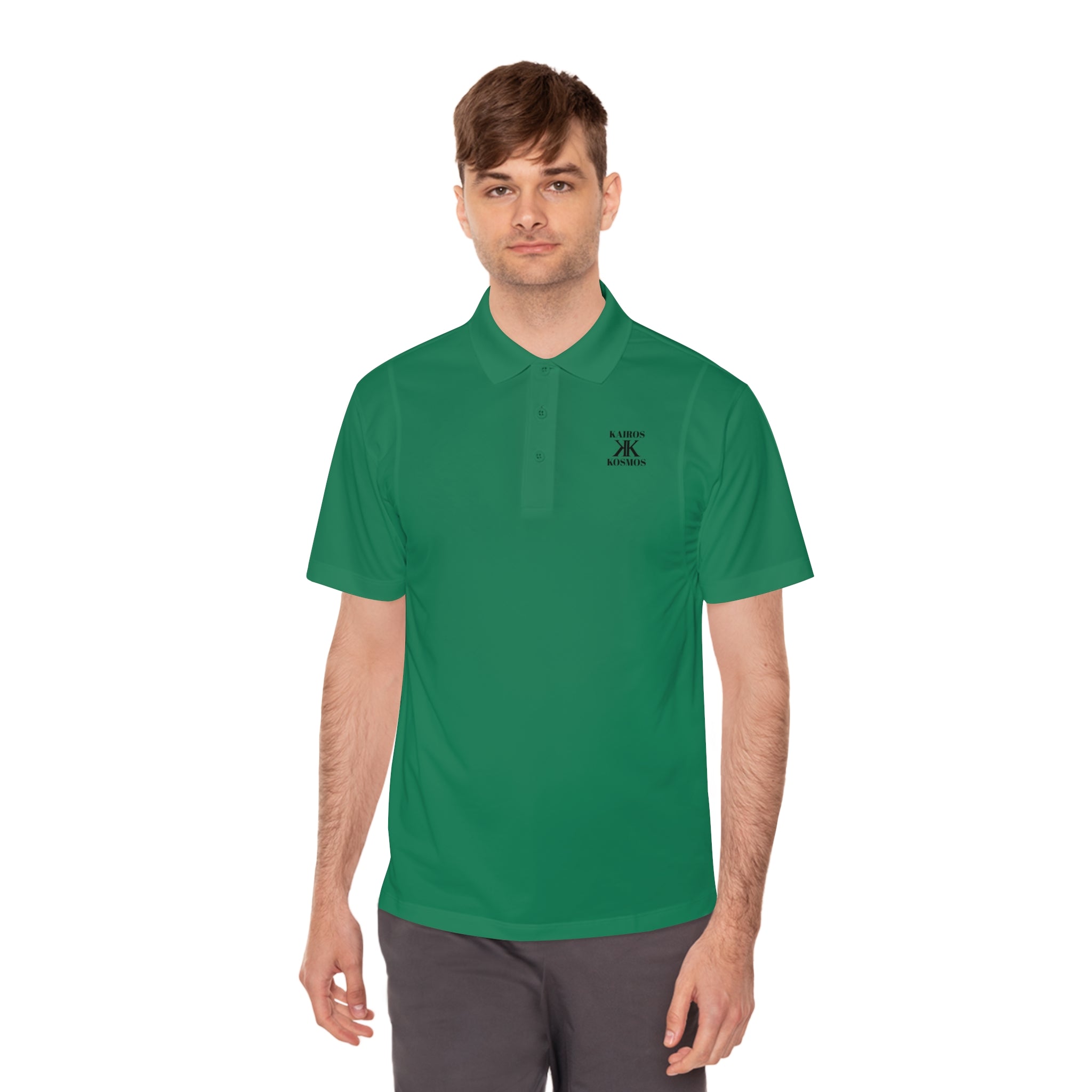 Classic Men’s Sport Polo — Minimalist Kairos Kosmos Logo Chest Shirt