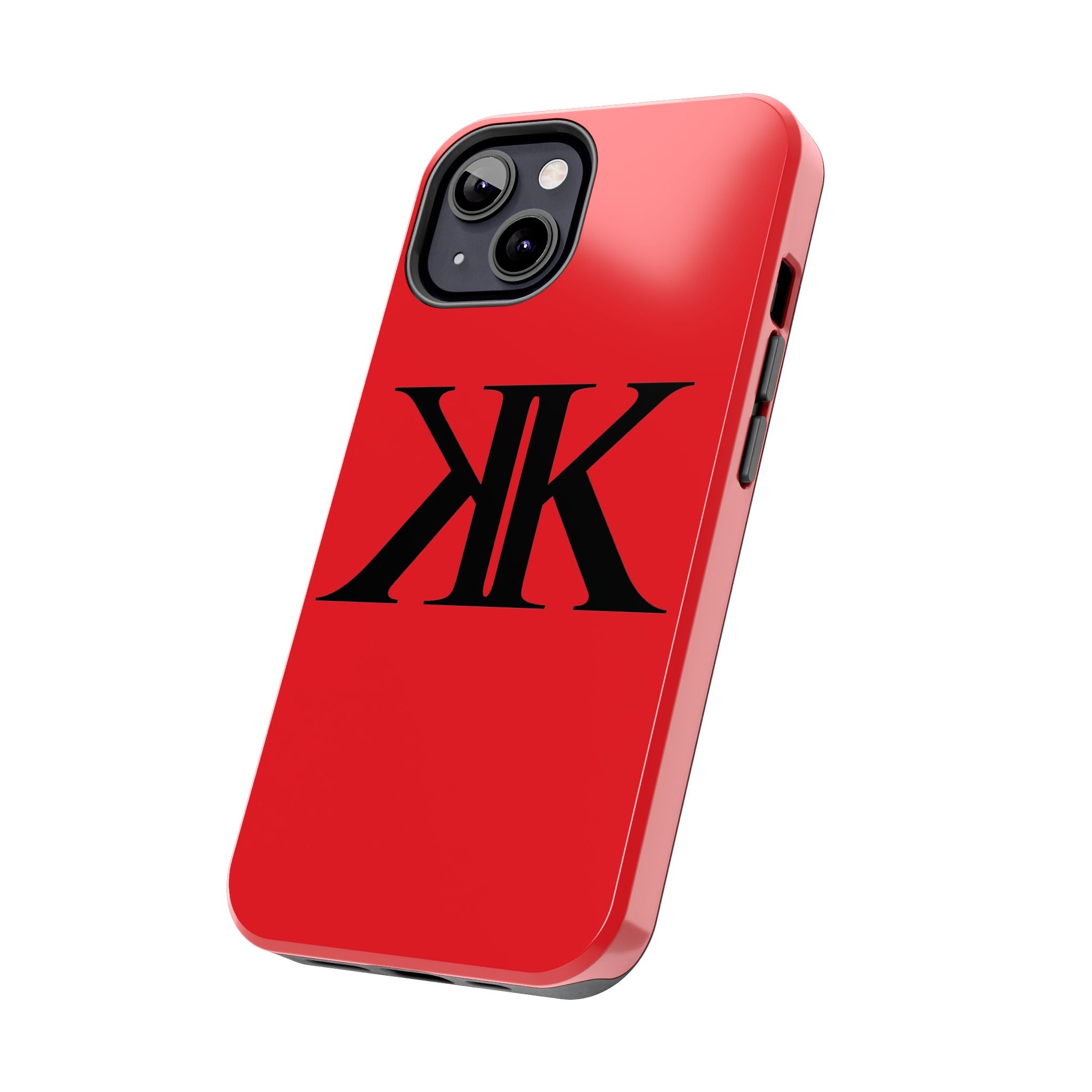 Monogram 'KK' RED Tough Phone Case — Minimal Black Initials Protective Cover