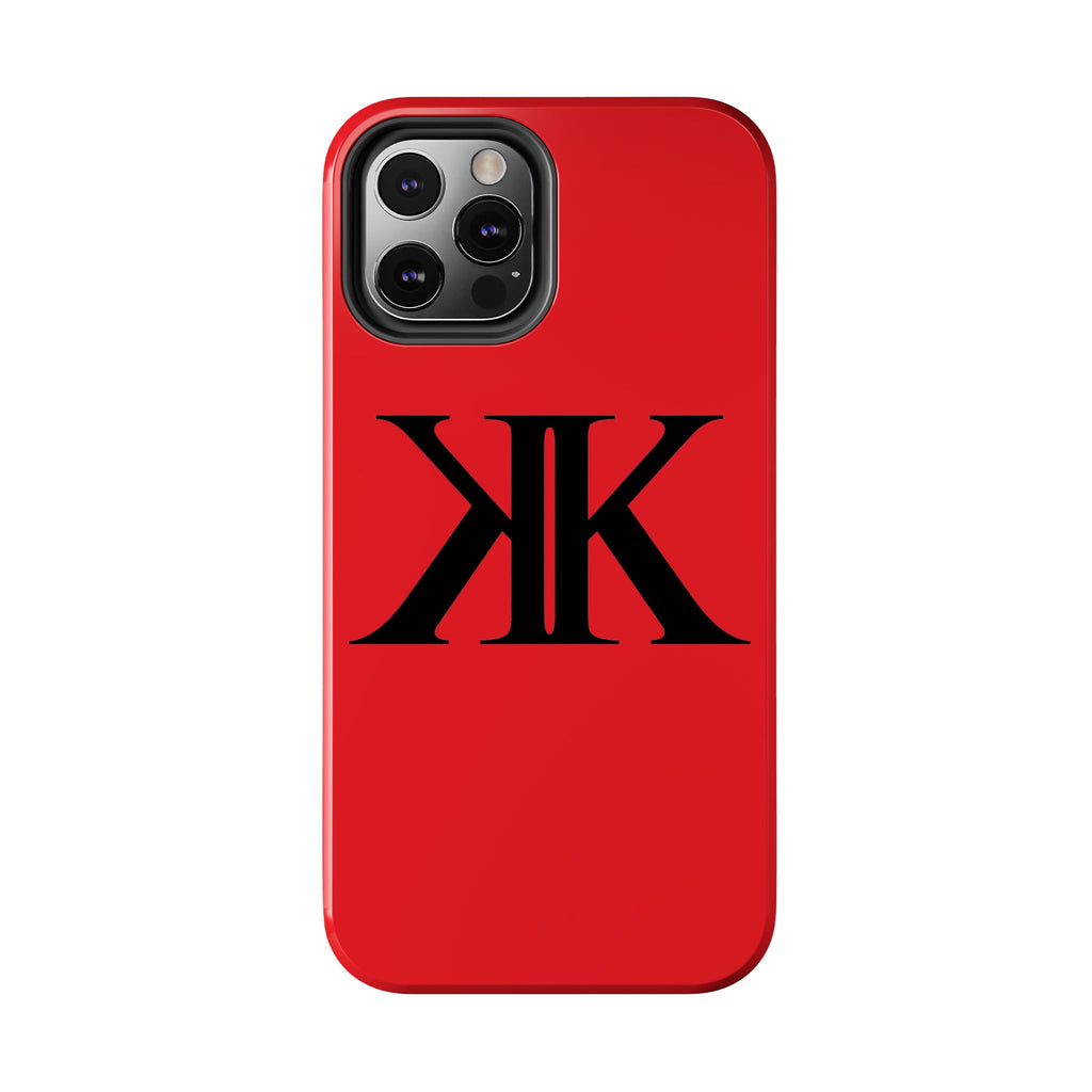 Monogram 'KK' RED Tough Phone Case — Minimal Black Initials Protective Cover