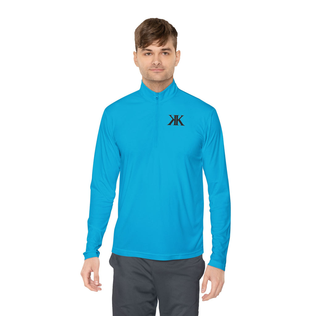 Quarter-Zip Pullover — Minimal Black KK Logo Athletic Pullover