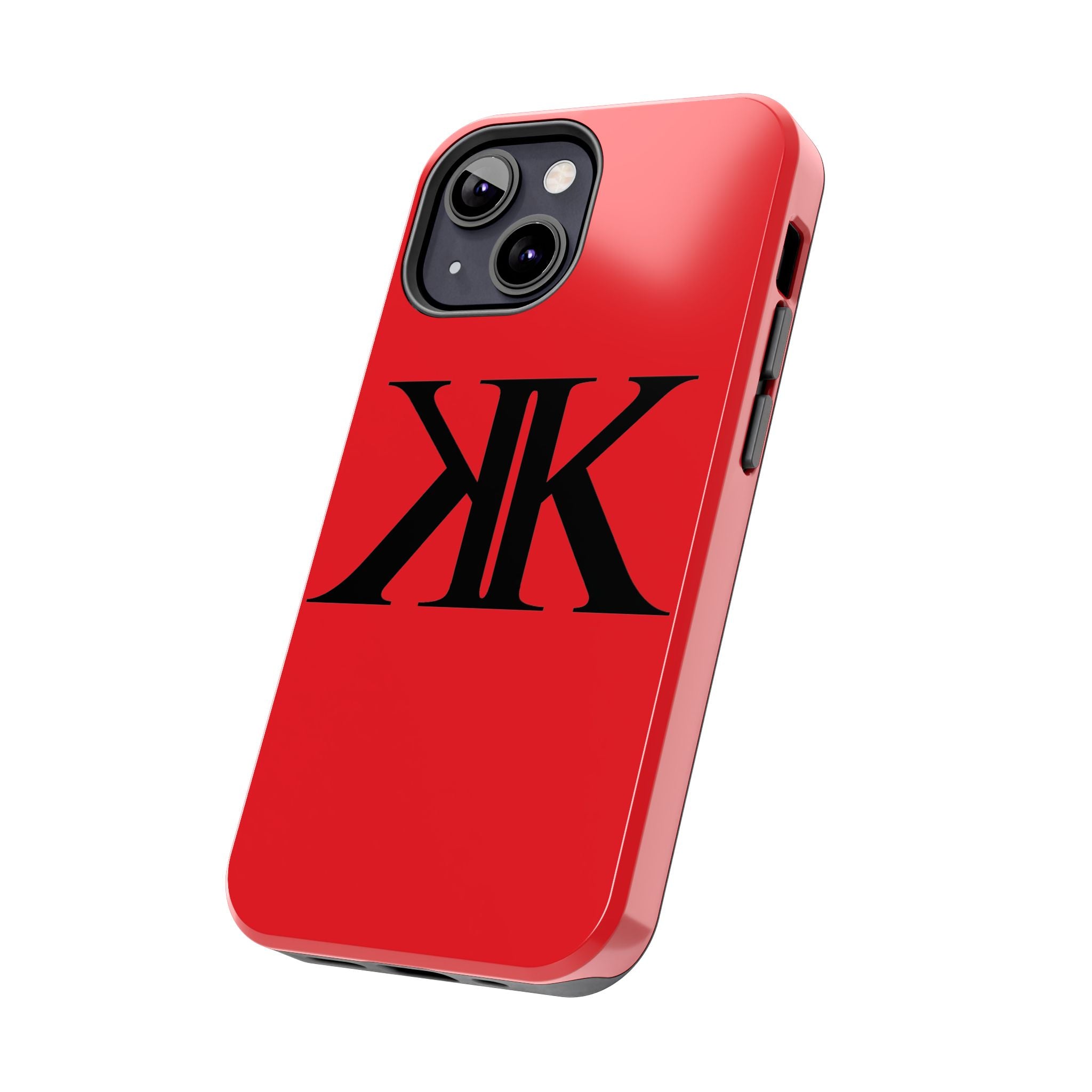Monogram 'KK' RED Tough Phone Case — Minimal Black Initials Protective Cover