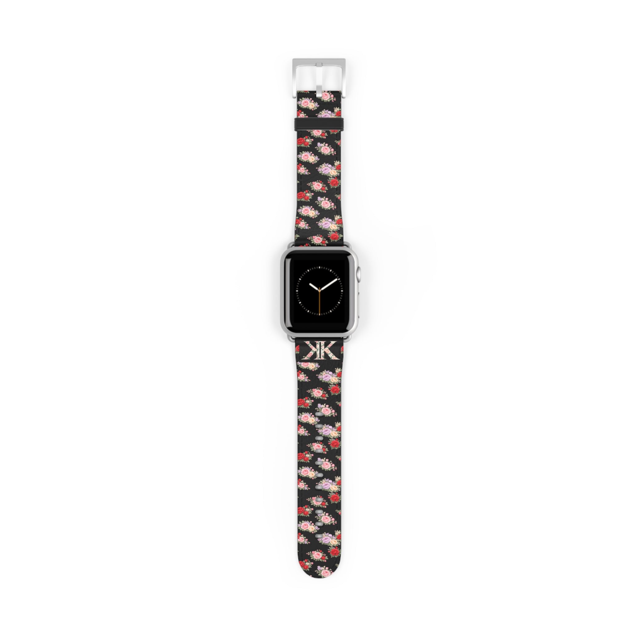 Anthos Collection BLACK Floral Vintage Watch Band — Apple Watch Strap