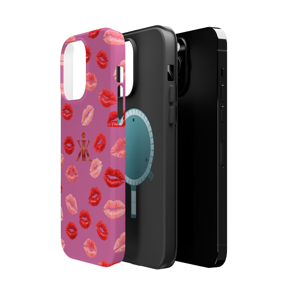 Psyche Collection Light Pink - Kiss Pattern Magnetic Impact Phone Case