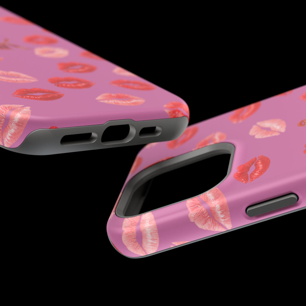 Psyche Collection Light Pink - Kiss Pattern Magnetic Impact Phone Case