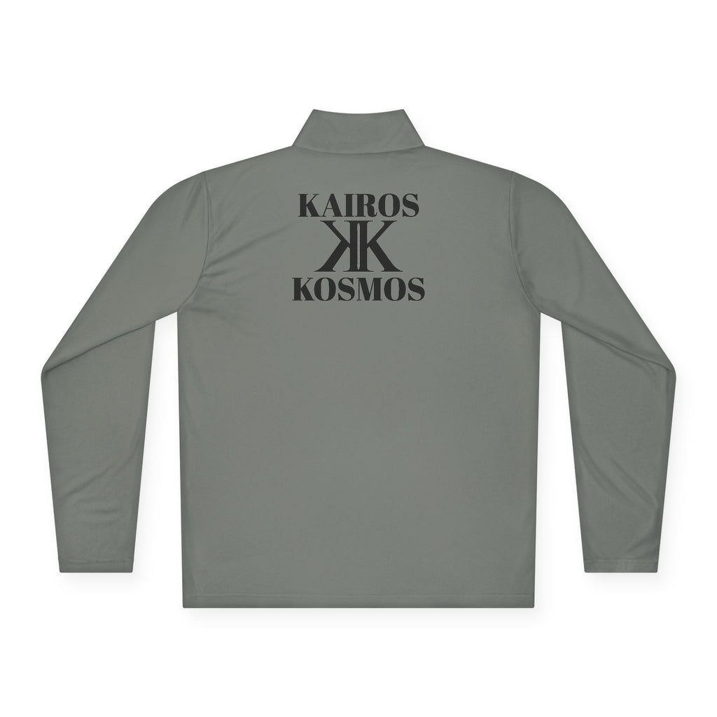 Quarter-Zip Pullover — Minimal Black KK Logo Athletic Pullover