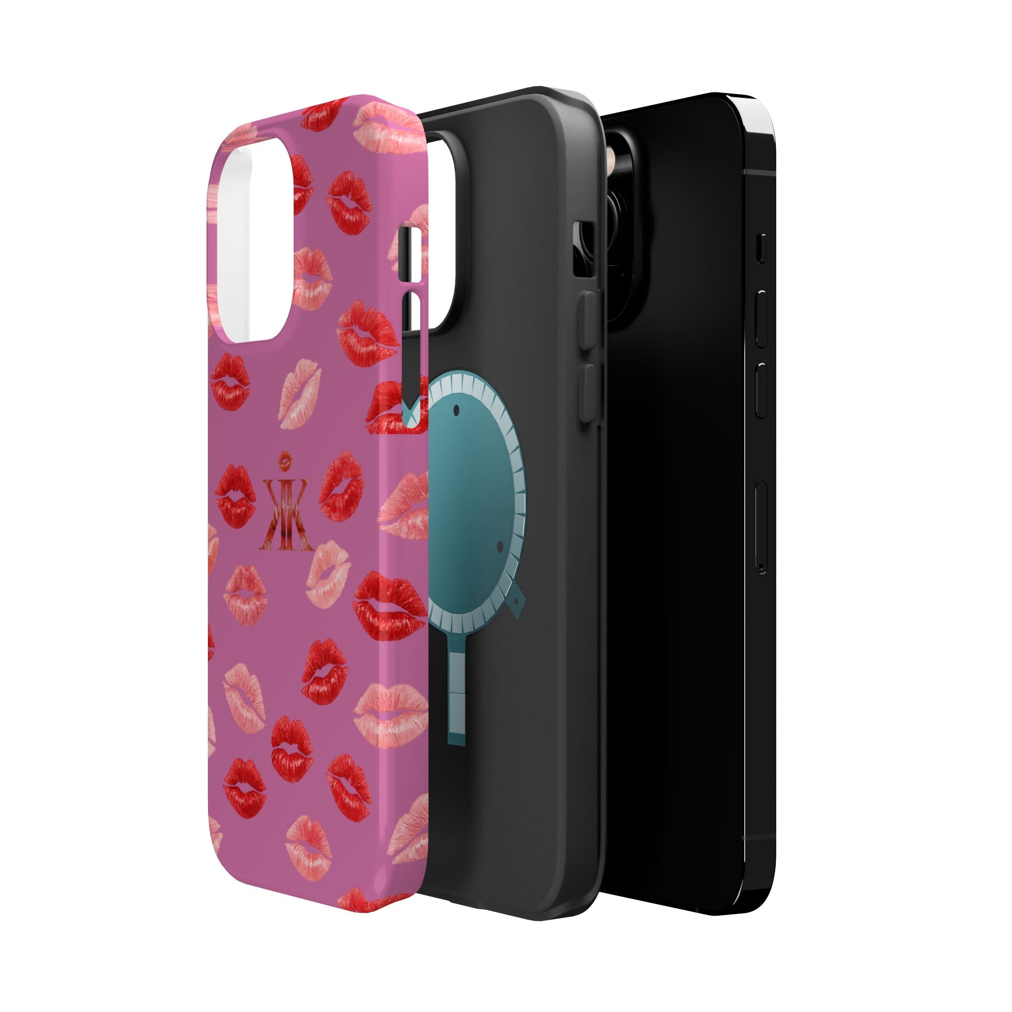Psyche Collection Light Pink - Kiss Pattern Magnetic Impact Phone Case