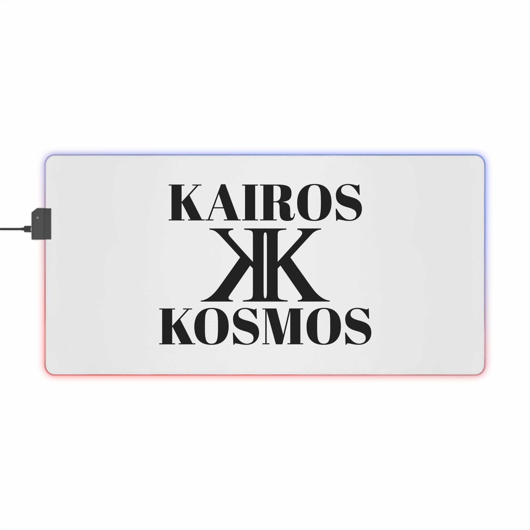 LED Gaming Mouse Pad — Kairos Kosmos Logo RGB Desk Mat