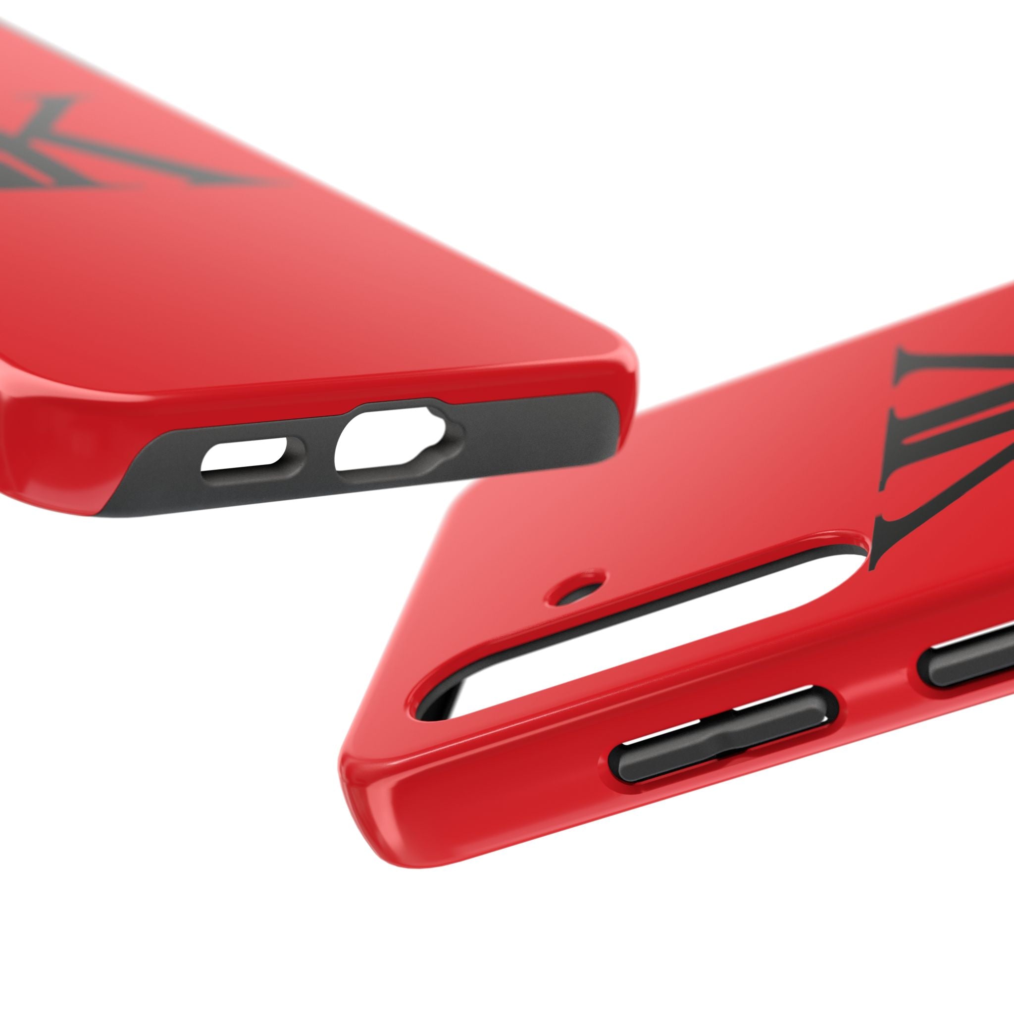 Monogram 'KK' RED Tough Phone Case — Minimal Black Initials Protective Cover
