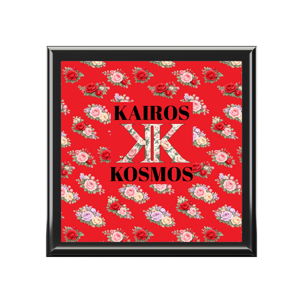 Anthos Collection 'Kairos Kosmos' RED Jewelry Box — Decorative Keepsake Box