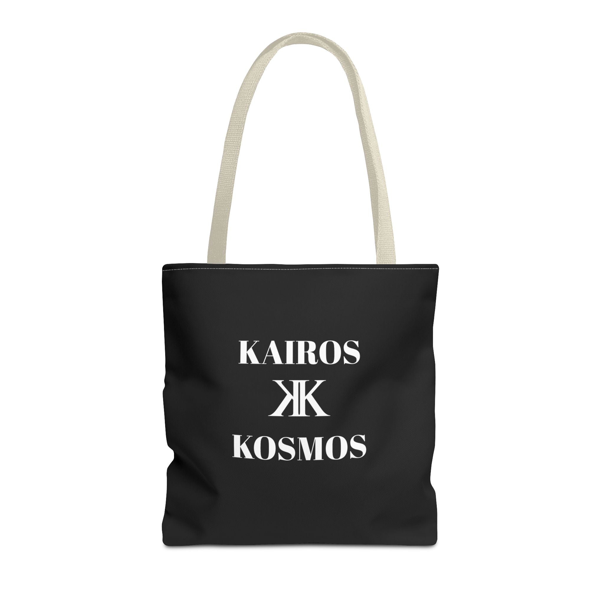 Kairos Kosmos BLACK Tote Bag – Minimalist Monogram Tote