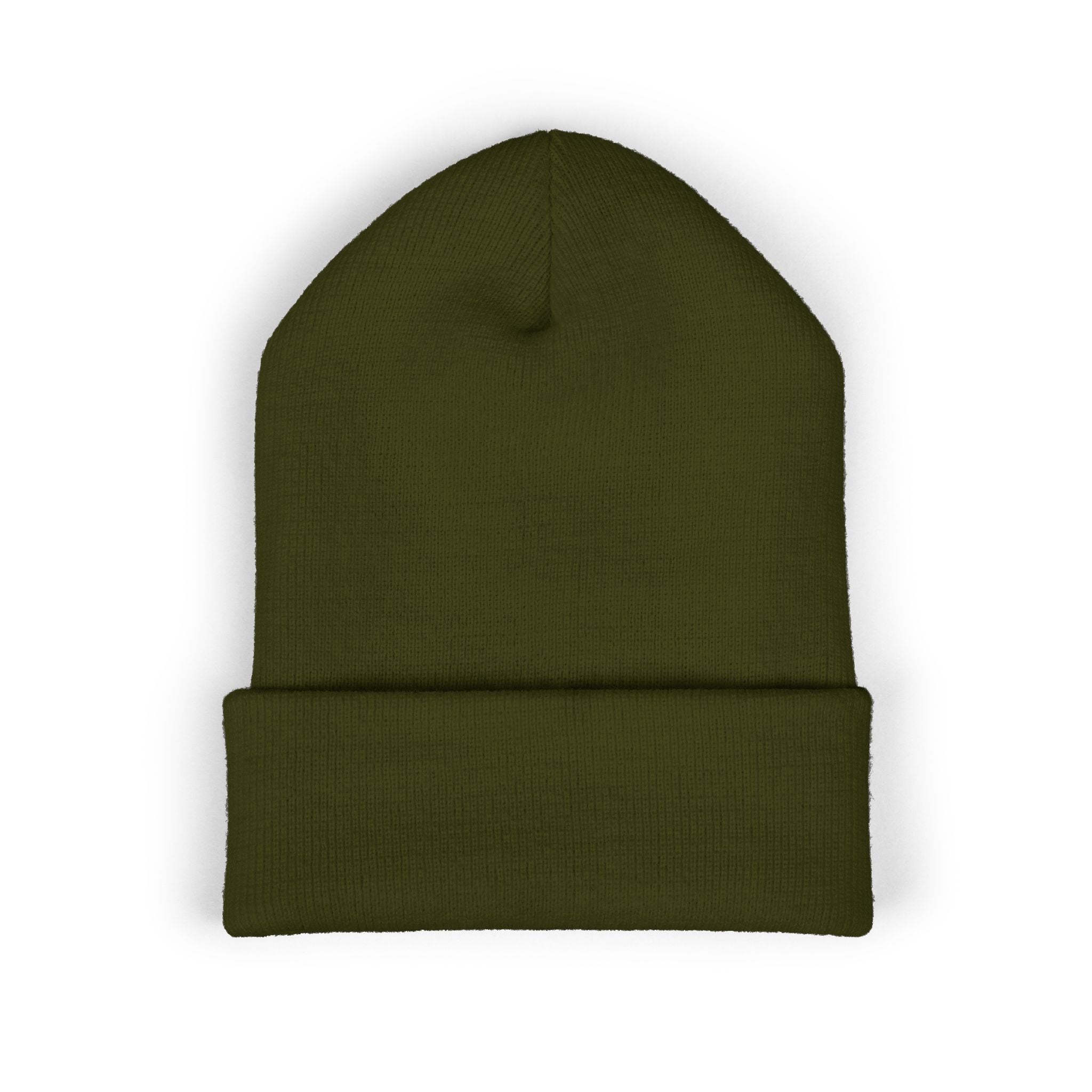 Kairos Kosmos Embroidered Cuffed Beanie — Minimal Logo Knit Hat