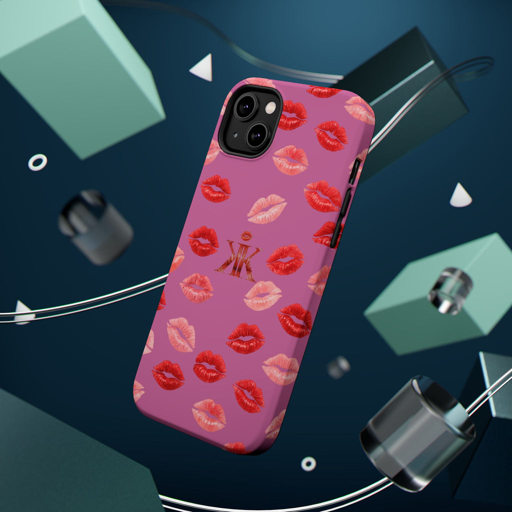 Psyche Collection Light Pink - Kiss Pattern Magnetic Impact Phone Case