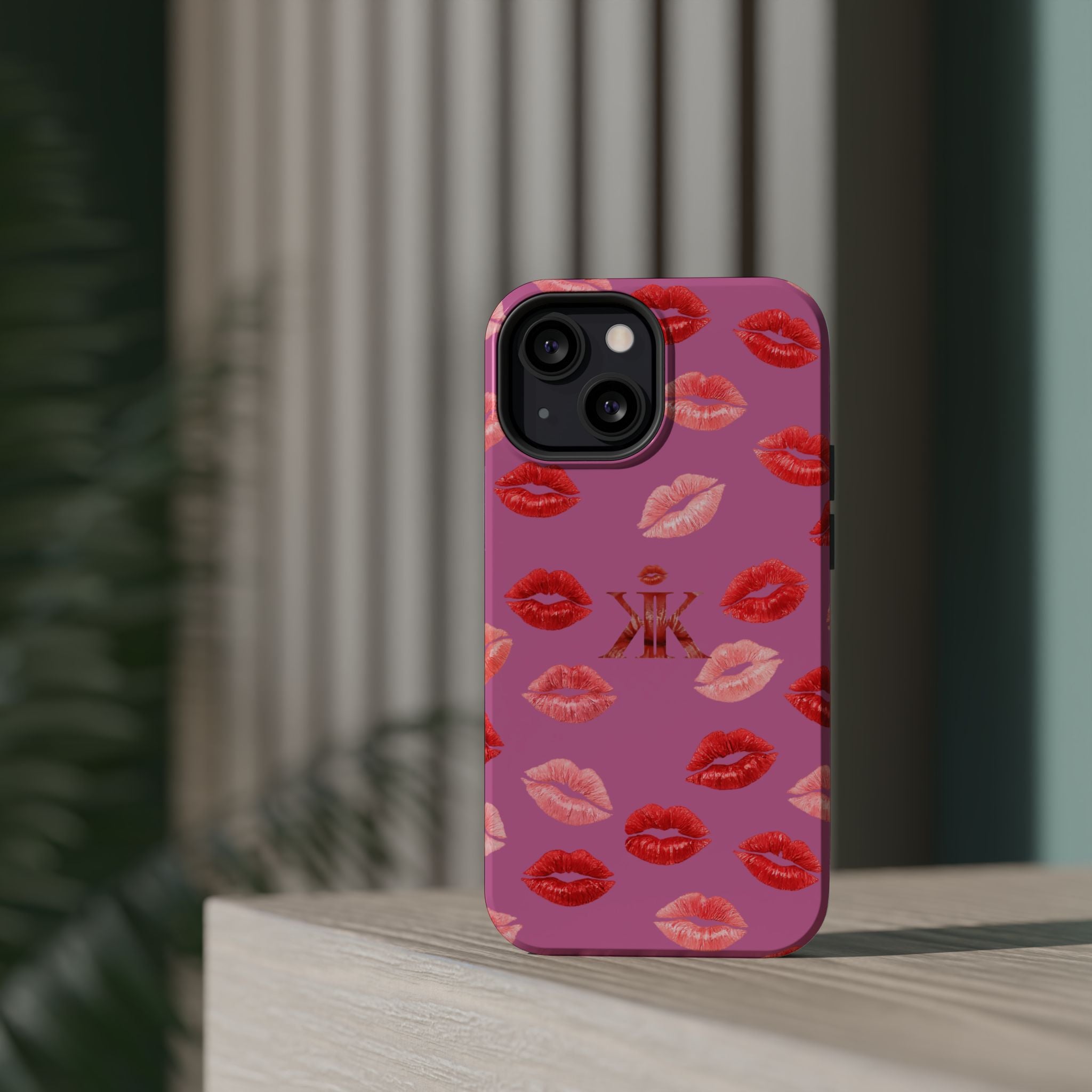 Psyche Collection Light Pink - Kiss Pattern Magnetic Impact Phone Case