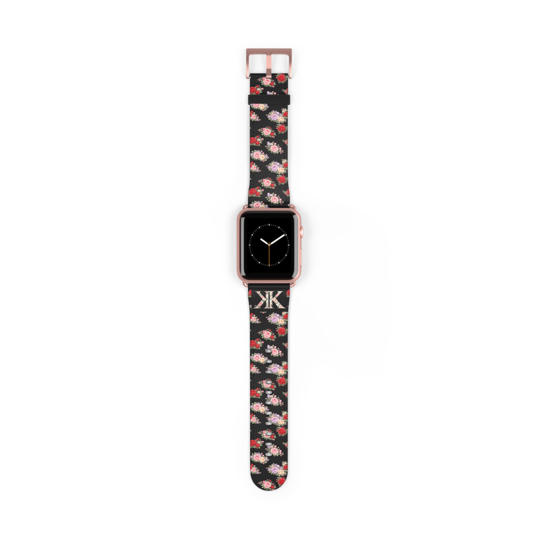 Anthos Collection BLACK Floral Vintage Watch Band — Apple Watch Strap