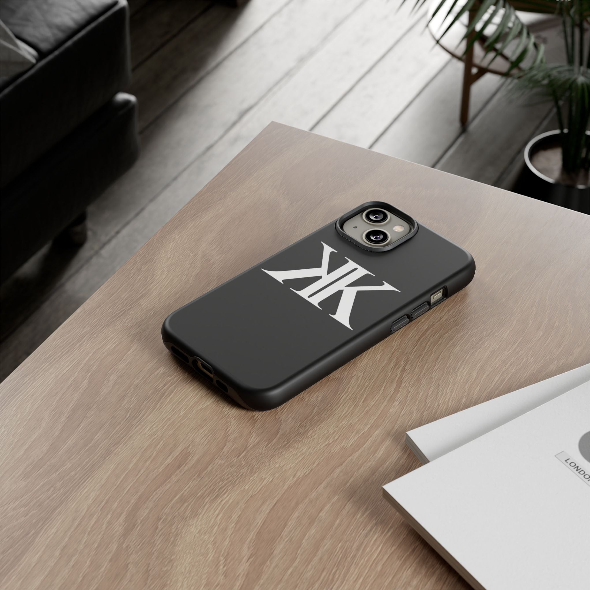 Monogram KK Phone Case BLACK — Tough Protective iPhone Cover