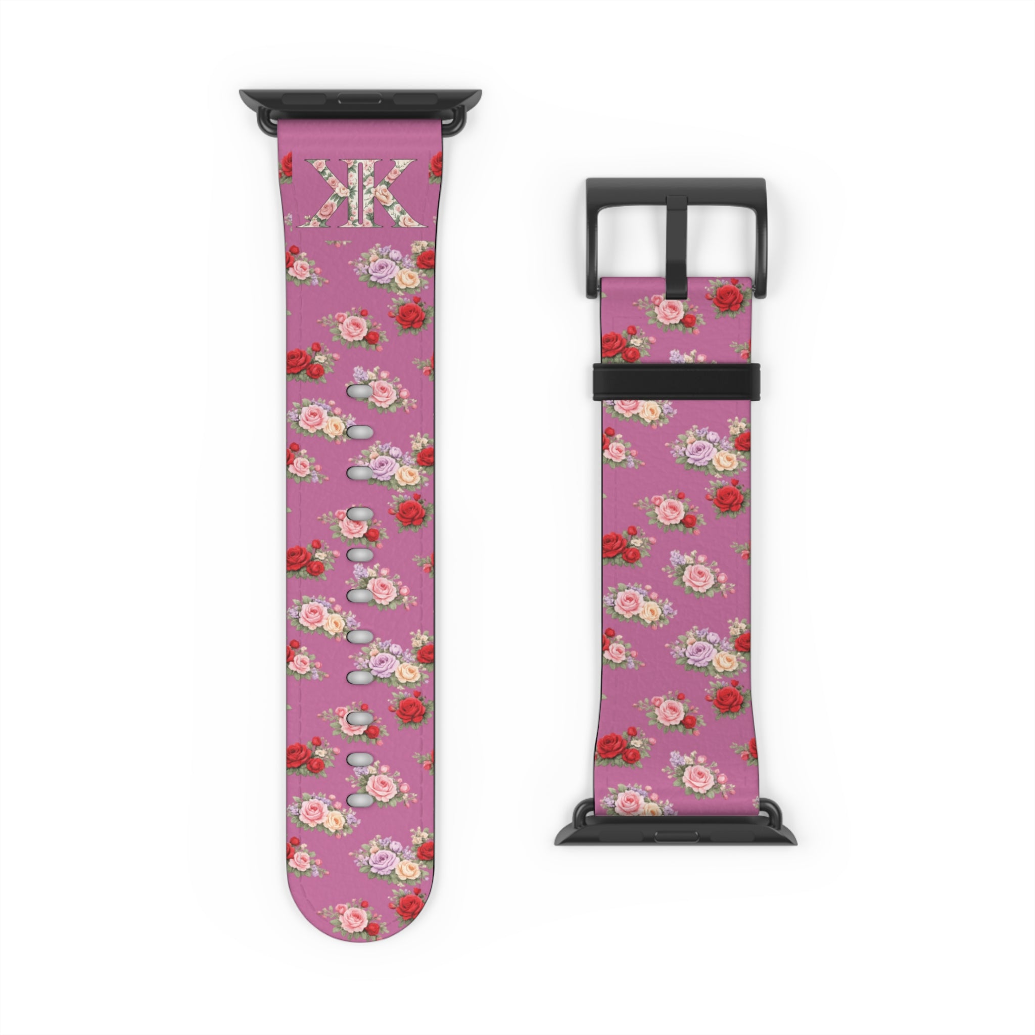 Anthos Collection Light Pink Floral Vintage Watch Band — Apple Watch Strap
