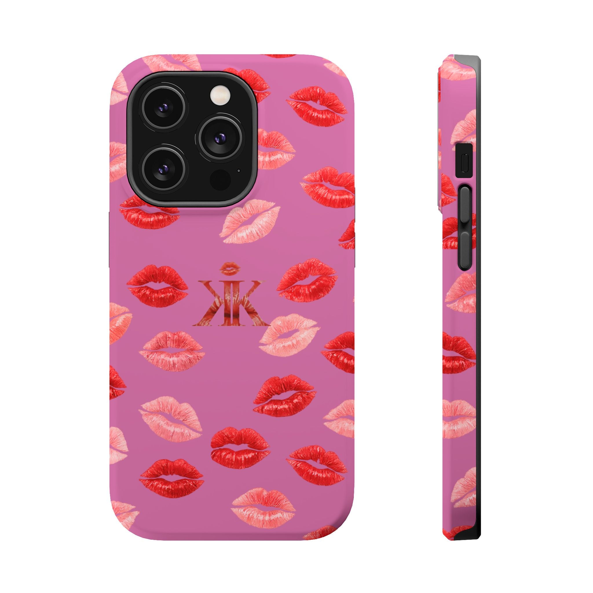 Psyche Collection Light Pink - Kiss Pattern Magnetic Impact Phone Case