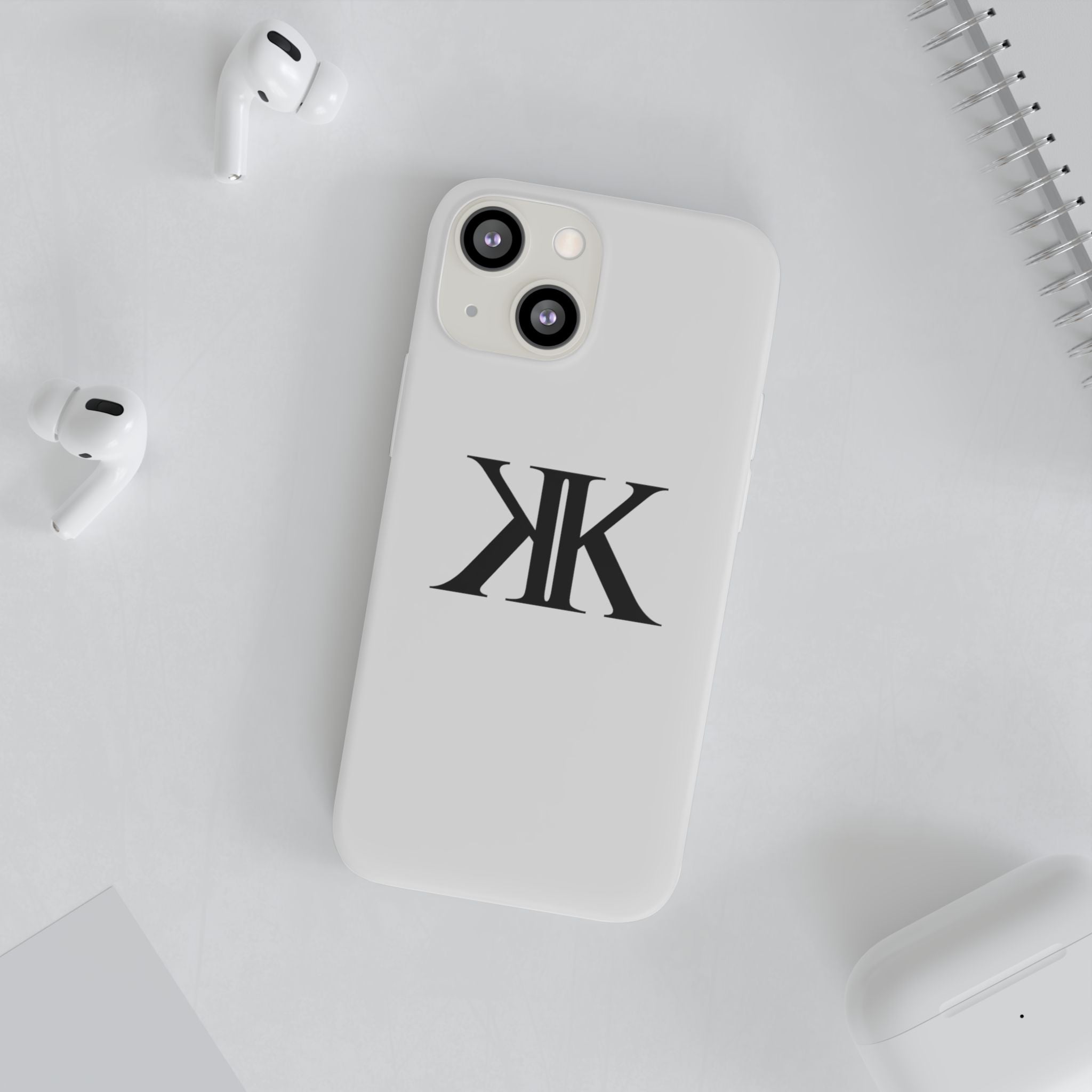 Monogram KK Phone Case — Minimalist Black Logo Flexi Case