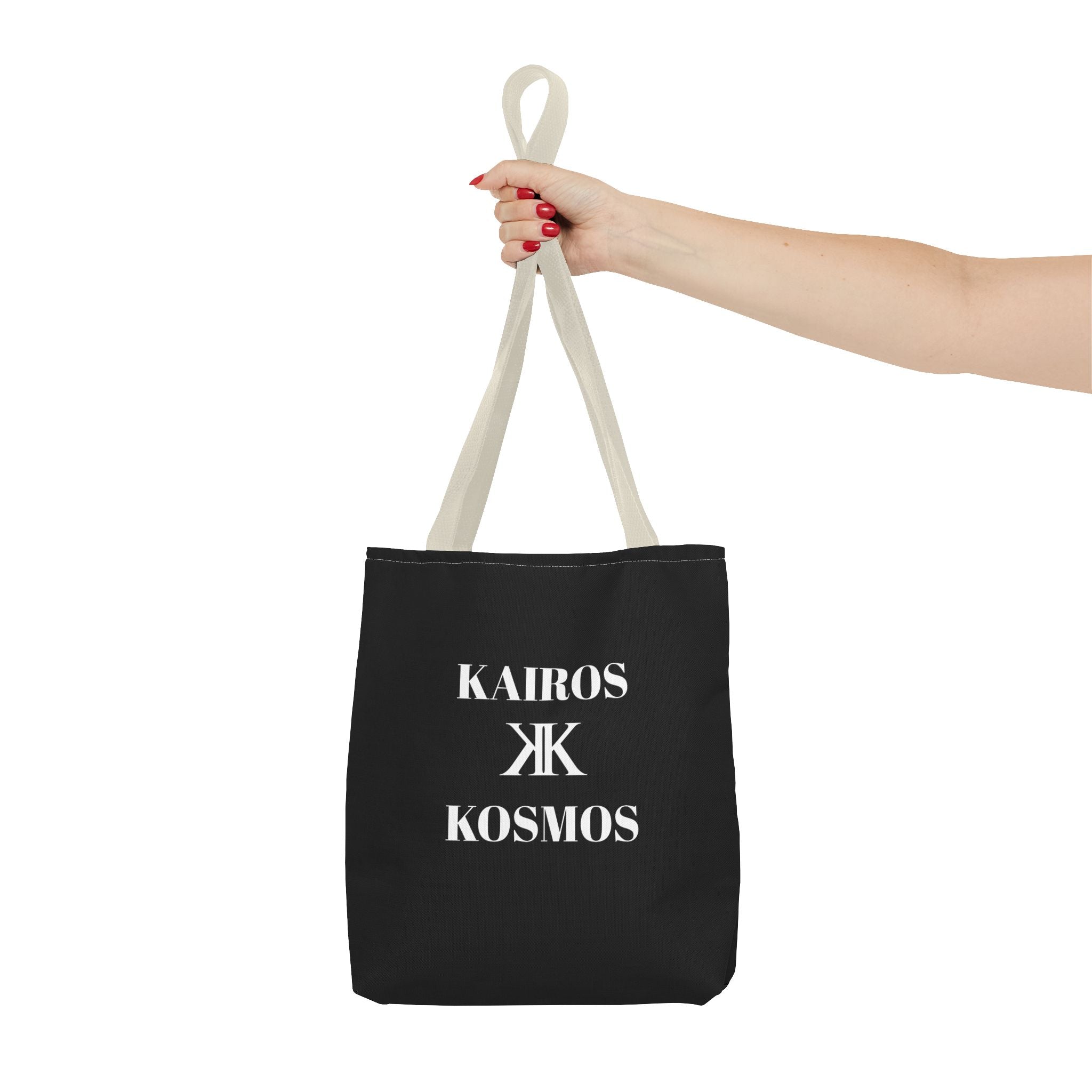 Kairos Kosmos BLACK Tote Bag – Minimalist Monogram Tote