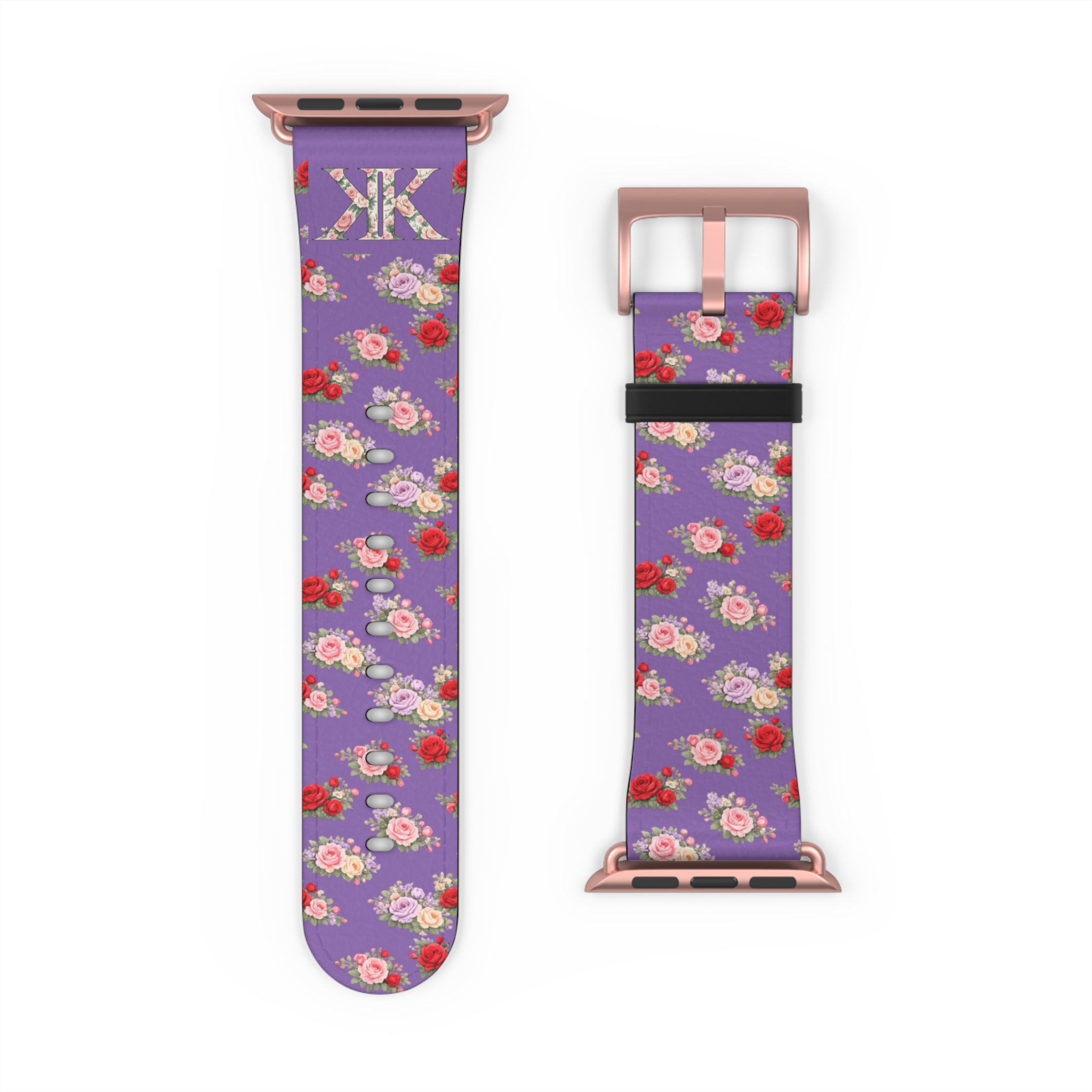 Anthos Collection Light Purple Floral Vintage Watch Band —  Apple Watch Strap