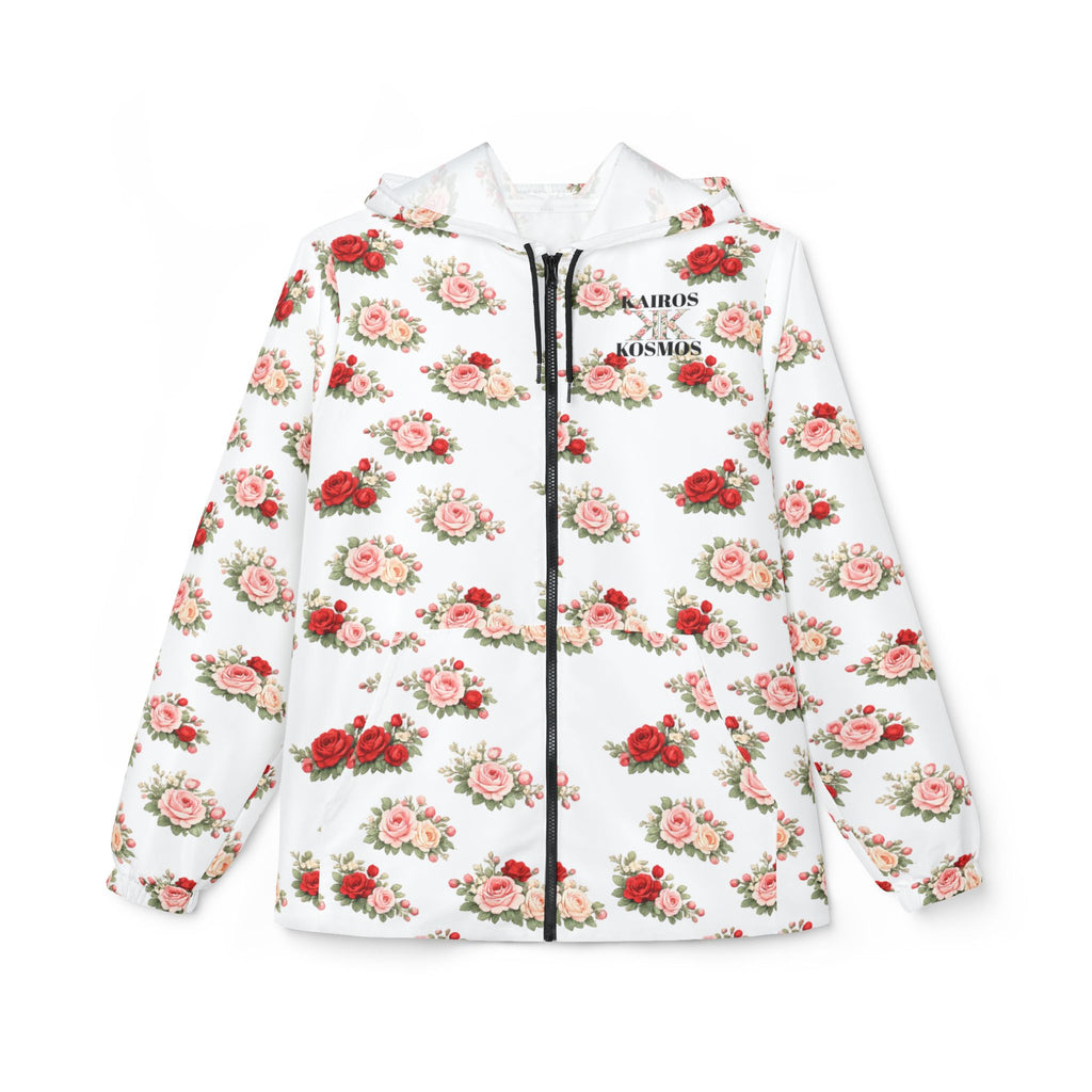 Anthos Collection Floral Rose Panel Windbreaker Jacket