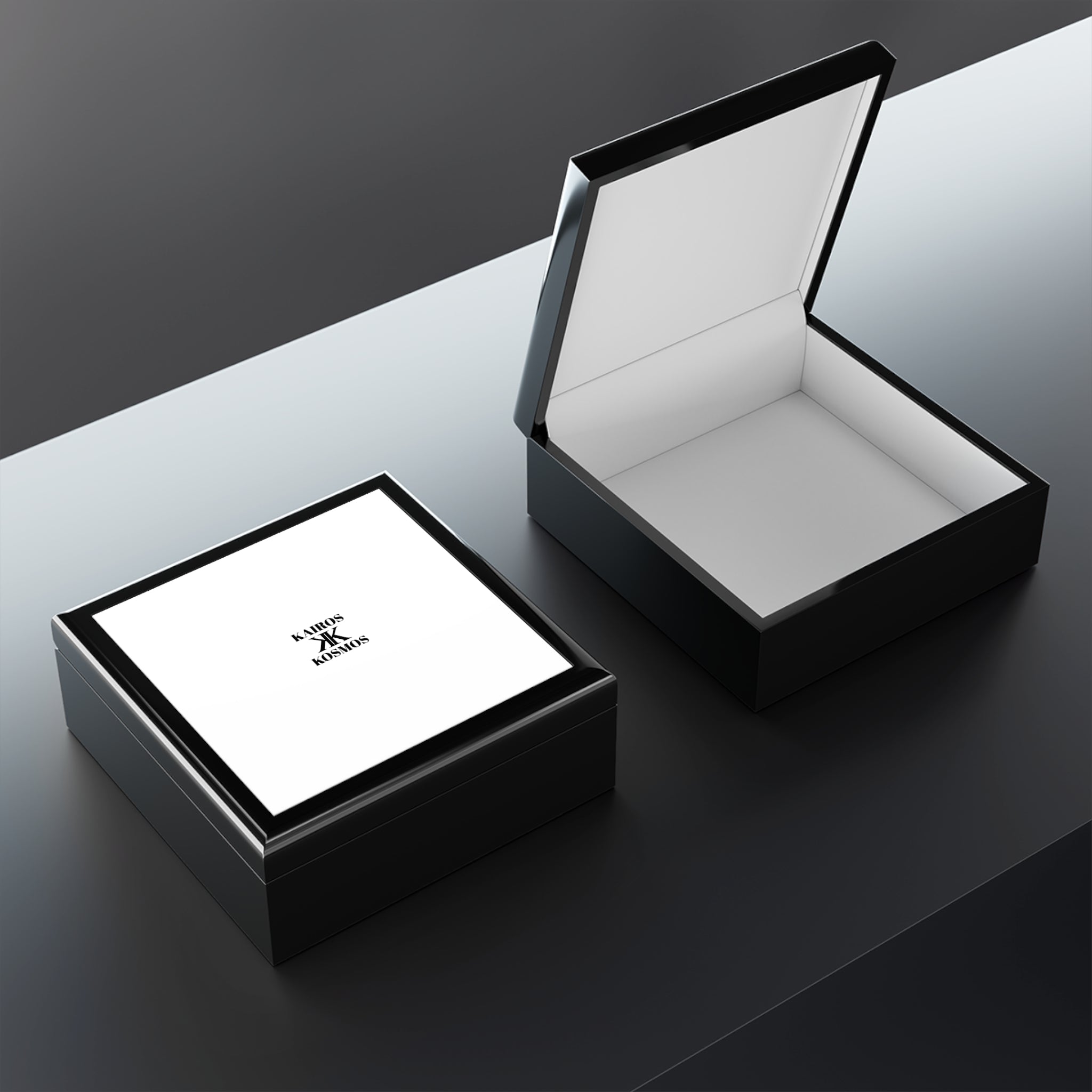 Jewelry Box with Minimalist 'KAIROS KOSMOS' Logo