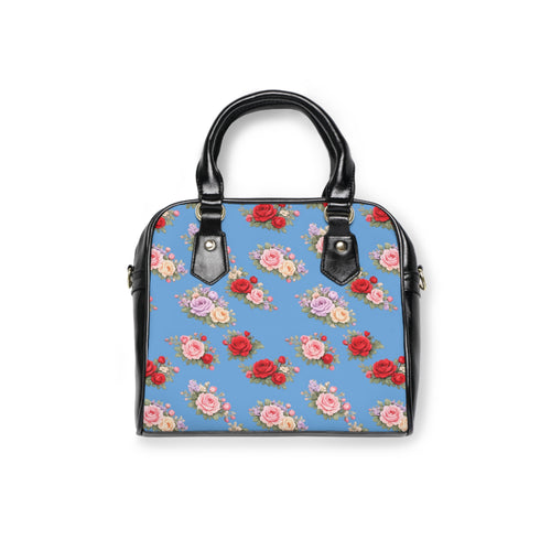 Anthos Collection Light Blue Vintage Floral 'Kairos Kosmos' Shoulder Handbag