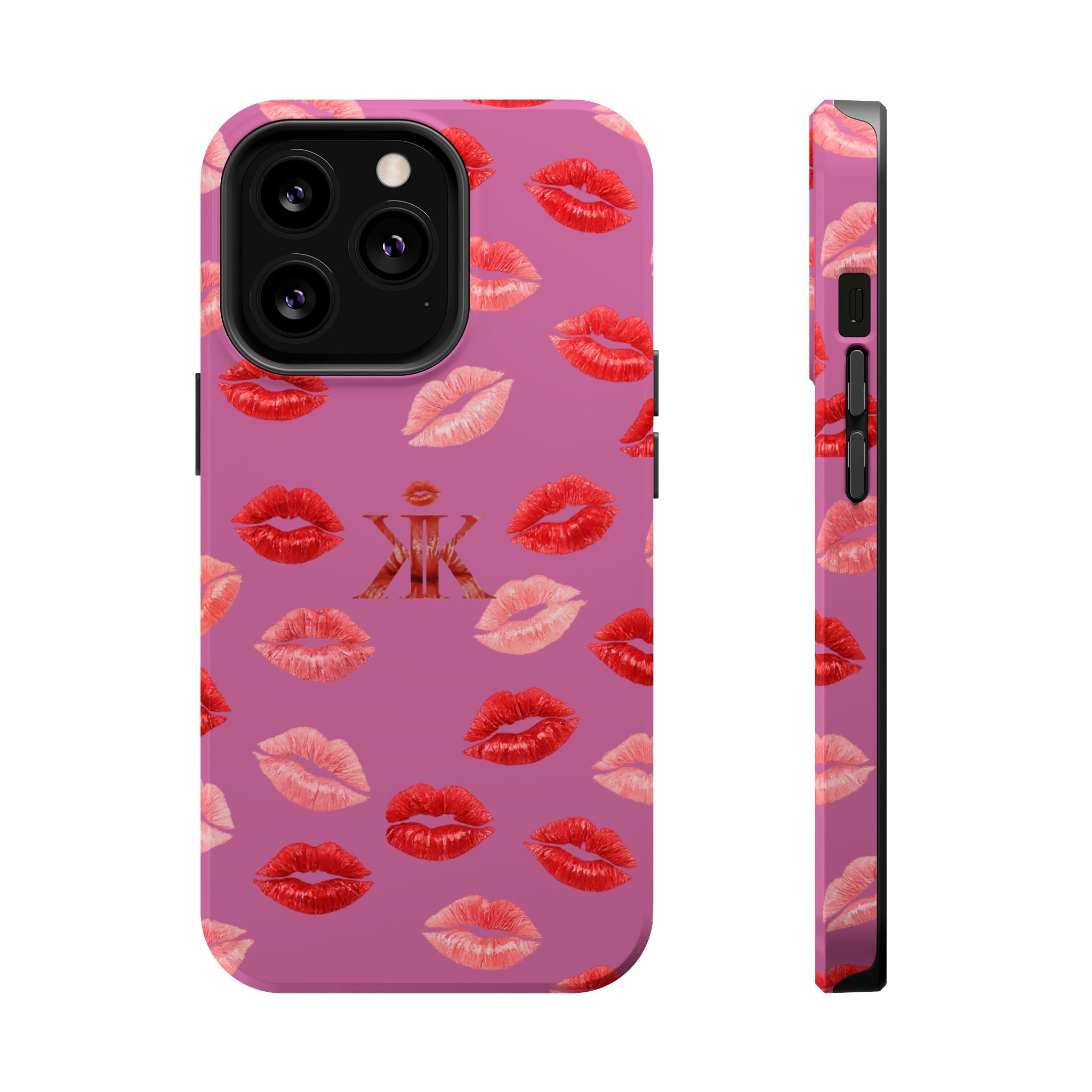 Psyche Collection Light Pink - Kiss Pattern Magnetic Impact Phone Case
